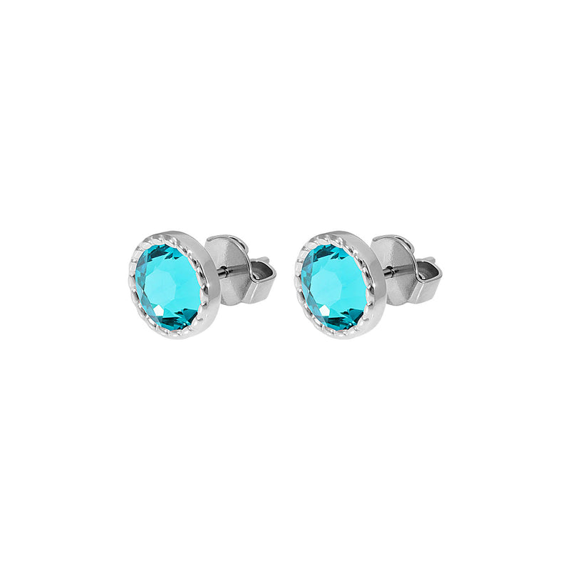 Bocconi Flat Stud Earring 0.35" - Silver