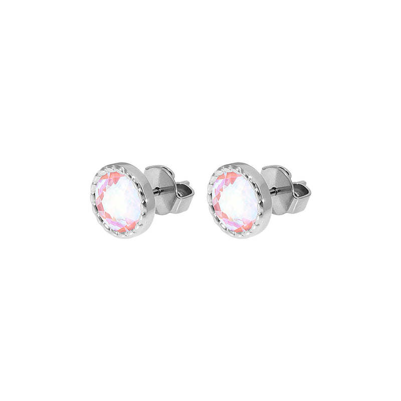 Bocconi Flat Stud Earring 0.35" - Silver