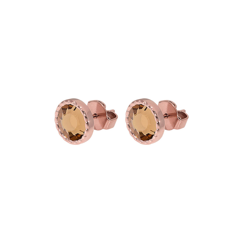 Bocconi Flat Stud Earring 0.35" - Rose Gold