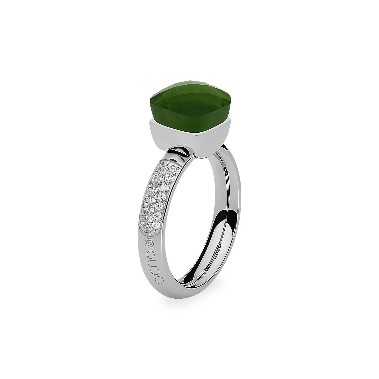 Firenze Deluxe Ring - Shades of Green & Brown - Silver