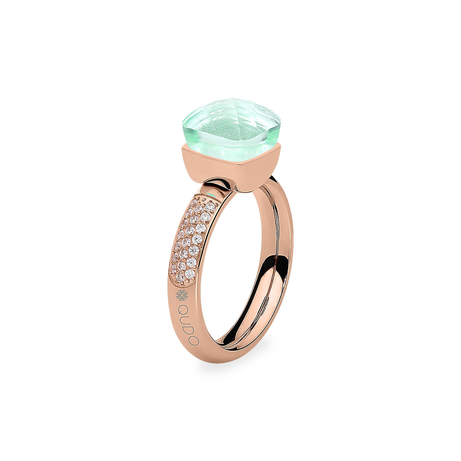 Firenze Deluxe Ring - Shades of Green & Brown - Rose Gold