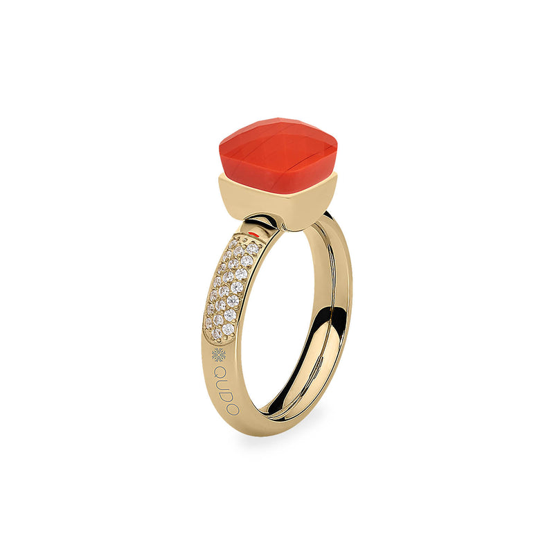 Firenze Deluxe Ring - Shades of Red & Purple - Gold