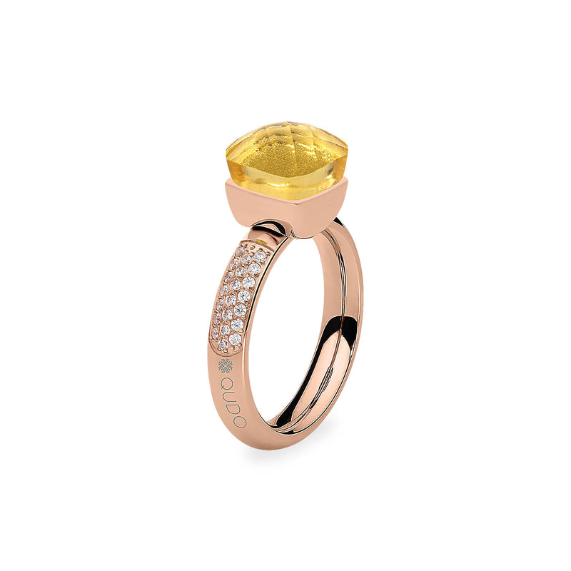 Firenze Deluxe Ring - Shades of Green & Brown - Rose Gold