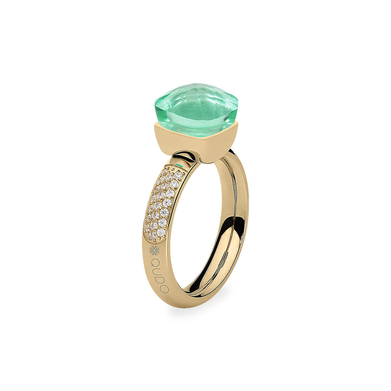 Firenze Deluxe Ring - Shades of Green & Brown - Gold