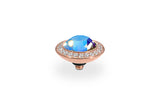 Tondo Deluxe Top crystal bordered 13mm - Rose Gold