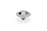 Tondo Deluxe Top crystal bordered 13mm - Silver