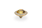 Tondo Deluxe Top crystal bordered 13mm - Gold