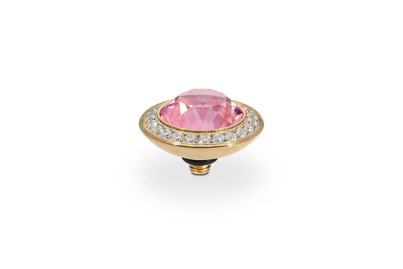 Tondo Deluxe Top crystal bordered 13mm - Gold