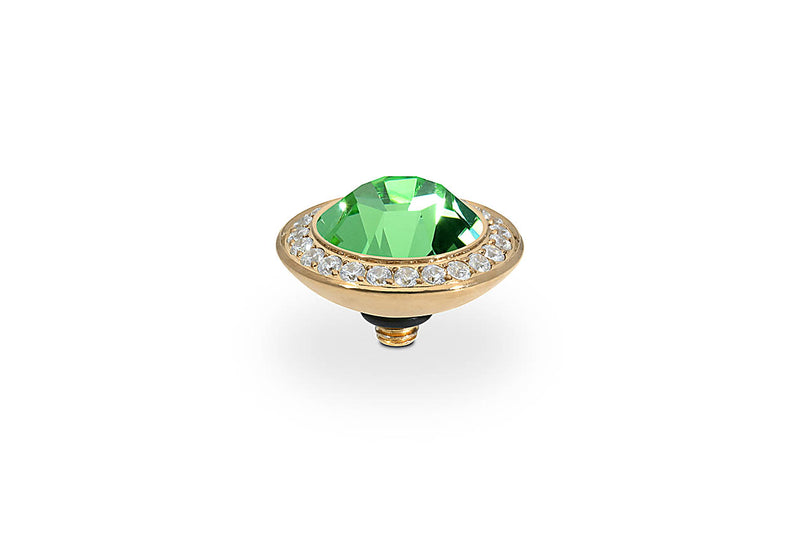 Tondo Deluxe Top crystal bordered 13mm - Gold