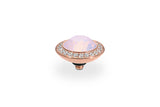 Tondo Deluxe Top crystal bordered 13mm - Rose Gold