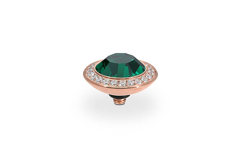Tondo Deluxe Top crystal bordered 13mm - Rose Gold