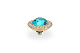 Tondo Deluxe Top crystal bordered 13mm - Gold