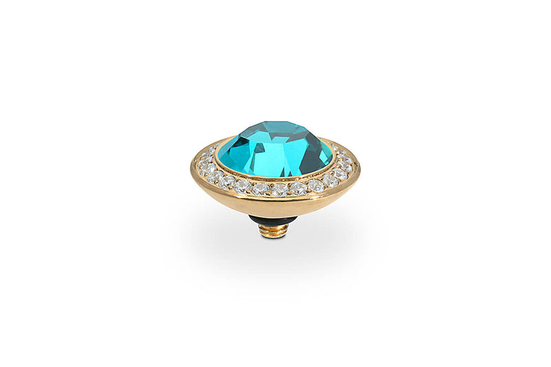 Tondo Deluxe Top crystal bordered 13mm - Gold