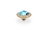 Tondo Deluxe Top crystal bordered 13mm - Gold