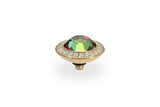 Tondo Deluxe Top crystal bordered 13mm - Gold