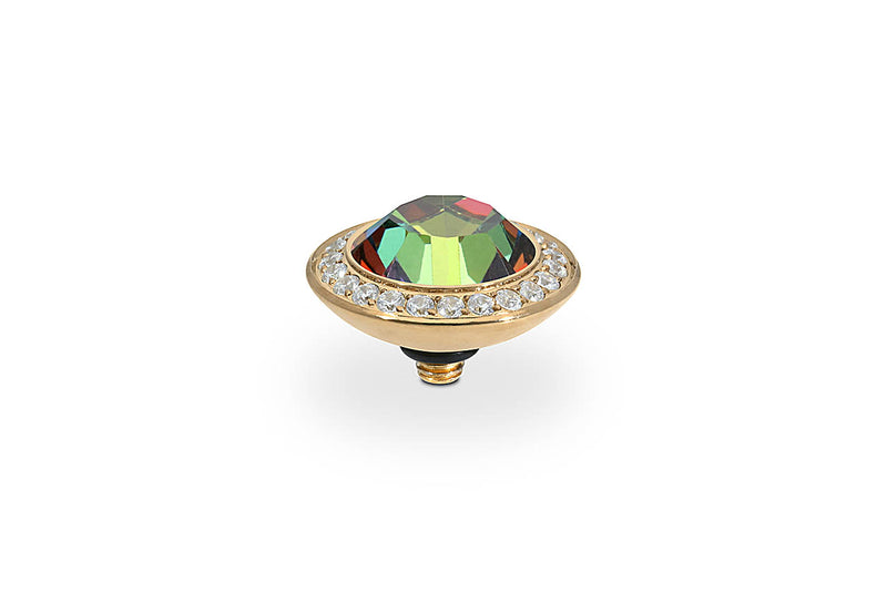 Tondo Deluxe Top crystal bordered 13mm - Gold