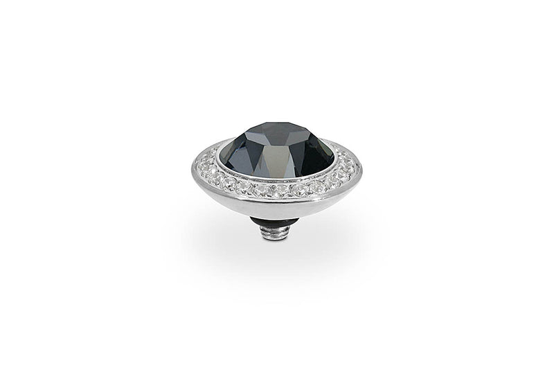 Tondo Deluxe Top crystal bordered 13mm - Silver