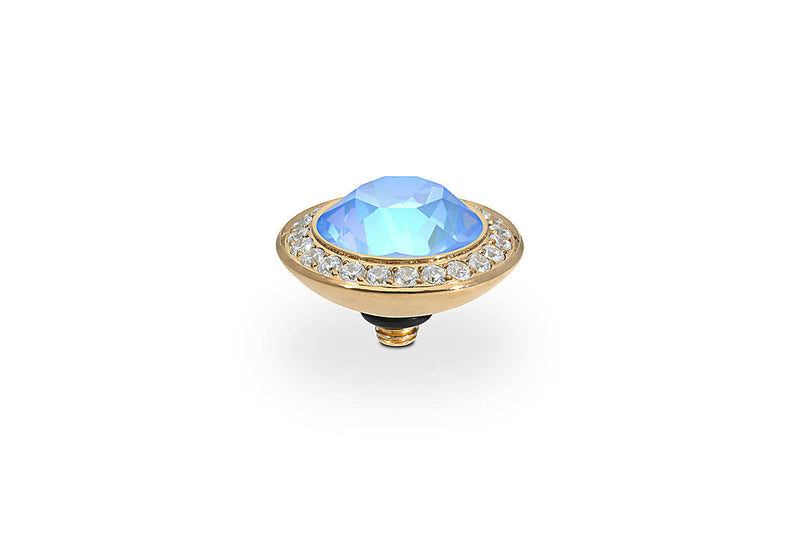Tondo Deluxe Top crystal bordered 13mm - Gold