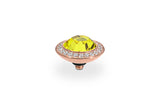 Tondo Deluxe Top crystal bordered 13mm - Rose Gold