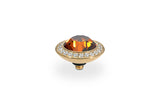Tondo Deluxe Top crystal bordered 13mm - Gold